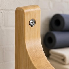 Exercise Mat Rack Built-in Hangers Exercise Storage Wooden