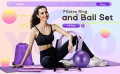 Pilates Equipment Kit for Home Workout Pilates Ring and Ball Set for Women 12”