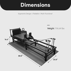 BalanceFrom Foldable Pilates Reformer Machine w/ Adjustable Heights & Jump Board