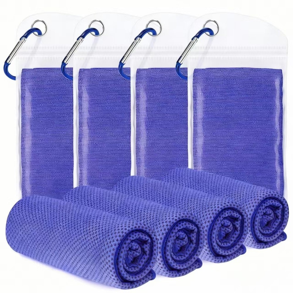 Cooling Towel 4 Pack 40″x12″, Instant Cold Gym Towel for Men Women, Soft Brea…