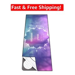 Quick-Dry Large Yoga Towel with Corner Grip for Hot Yoga & Fitness – 74″x26″
