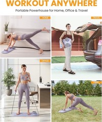 OutdoorMasster Foldable Pilates Portable Reformer Set Purple 1544P
