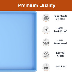 Extra Thick Silicone Mat Waterproof with Raised Edge 19” x 12”, BPA Free Non-Sli
