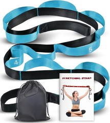 Acozycoo Yoga Stretching Strap 10 Loops Non-Elastic Flexibility Hamstring