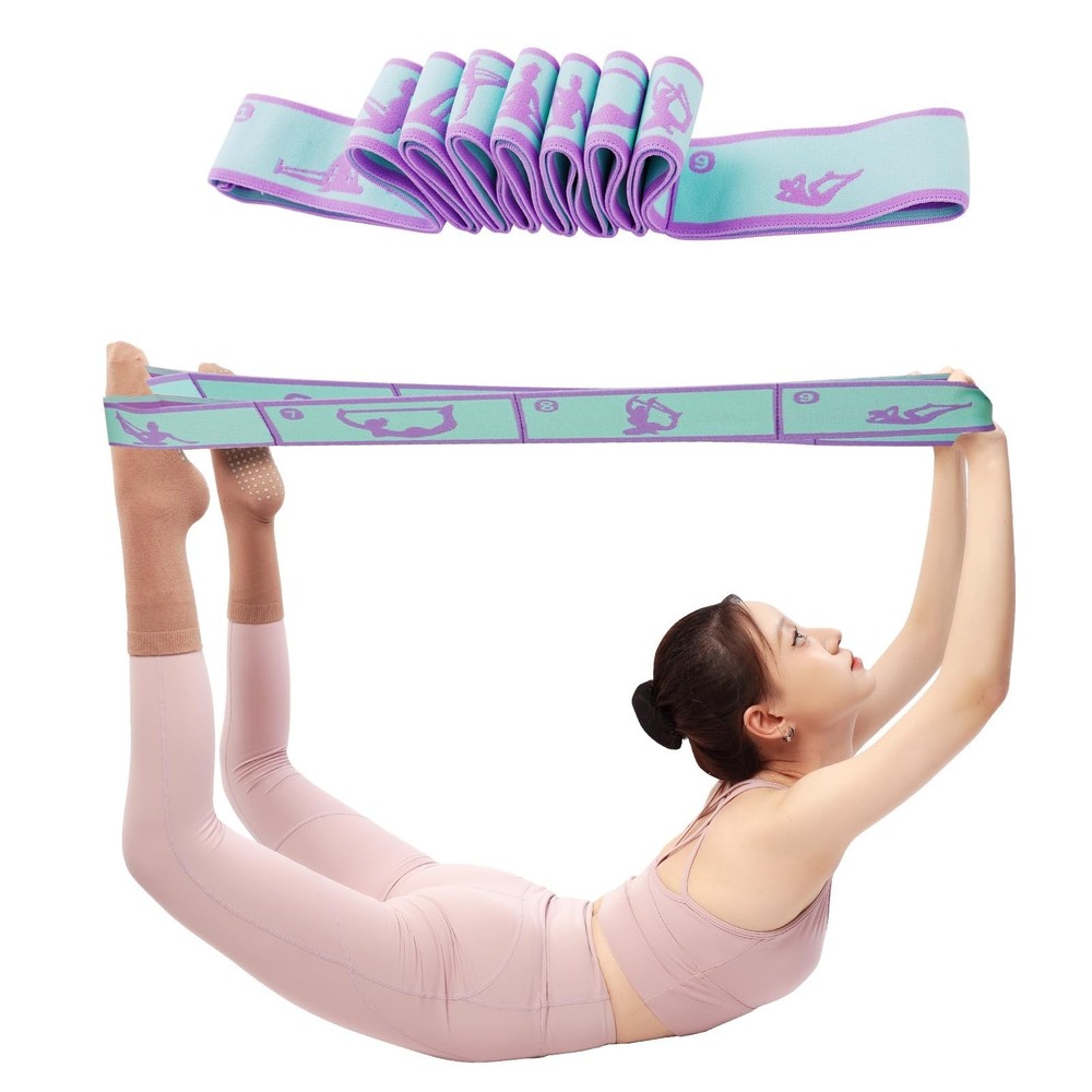 9 Loops Elastic Yoga Strap – Adjustable Stretching Band for Physical Therapy,…