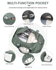 Gym Bag for Women Men, Sport Duffel Bag with Toiletry Bag & Shoe Compartment,…