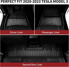 YITAMOTOR Tesla Model 3 Floor Mats Full Set Custom Fit 2020-2023 All-Weather …