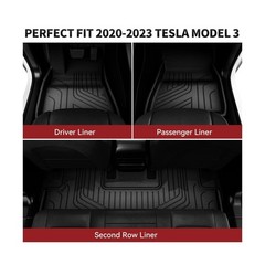 YITAMOTOR Tesla Model 3 Floor Mats Full Set Custom Fit 2020-2023 All-Weather …