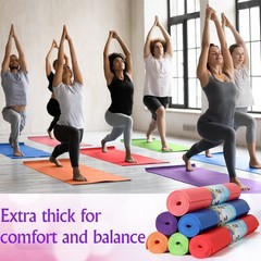 18 Pieces Yoga Mats Bulk Non Slip Exercise Fitness Workout Mats for Women Men…