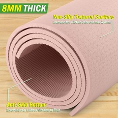 Large Yoga Mat – 6’x4’ Wide Exercise Mat – 8mm Thick Non-Slip Workout Mat – G…