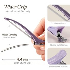 Hair Sectioning Clips 8 Pack, No Crease Duckbill Clips 8 Hair Clips Morandi Mix