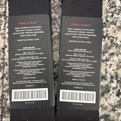 2 PELOTON Adjustable Yoga Straps Black Nylon, Polyester, Zinc Alloy. 10′. New