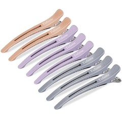 Hair Sectioning Clips 8 Pack, No Crease Duckbill Clips 8 Hair Clips Morandi Mix