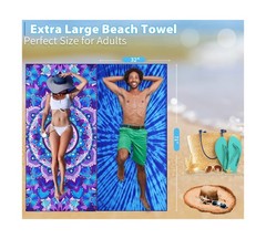 2 Pack Lightweight Thin Beach Towel Oversized 71″x32″ Big Extra Lar… Fast Ship