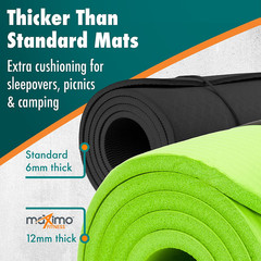 Black Maximo Yoga Fitness Mat Extra Thick Multipurpose Workout 72 x 24 inches
