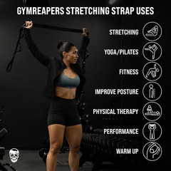 Gymreapers Stretching Strap with Loops – Yoga Straps for Stretching – Physical T
