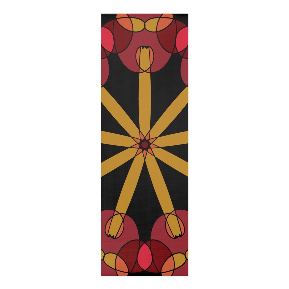 Stylish Foam Yoga Mat Energizing Geometric Design Fitness Meditation Wellness