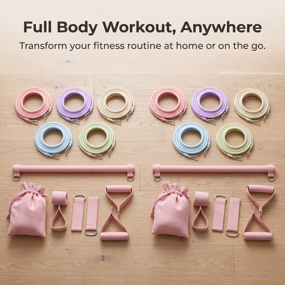 Fitness Bands Set for Full Body Home Gym Workouts and Yoga, for Yoga Practice