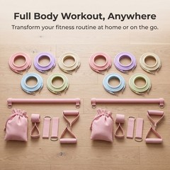 Fitness Bands Set for Full Body Home Gym Workouts and Yoga, for Yoga Practice