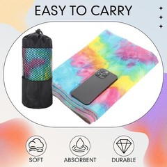 6 Pcs Yoga Towels with Grip Dots 72 x 25 Inch Non Slip Hot Yoga Mat Towel