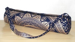 Blue GoldHand Block Yoga Mat Carrier Bag Hippie Mandala Cotton Bag With Shoulder