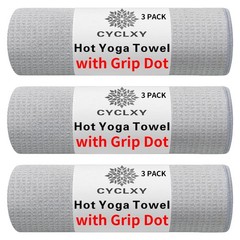 Cyclxy 3 Pack Yoga Mat Towels Grip Dot Hot Yoga Towel Non Slip Yoga Mat Towel