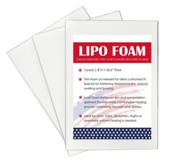 KUSMOO 3 Pack Lipo Foam Pads – Post Surgery Ab Board One Size, white