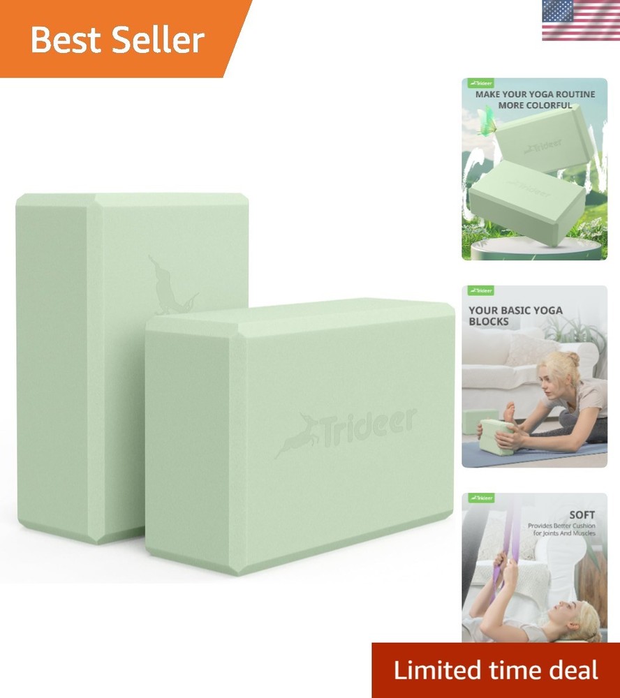 Eco-Friendly Yoga Blocks 2 Pack – Soft, Non-Slip Foam for Comfort & Stability