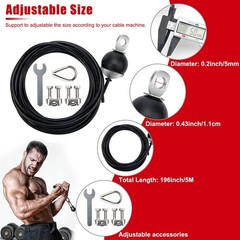 Fitness Pulley Cable 196 Inch, Adjustable Home Gym Cable Replacement for Pull…