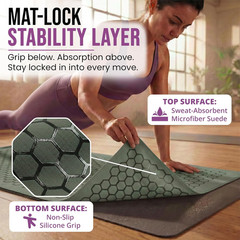 Clever Yoga Hot Yoga Mat Towel – Non-Slip Grip for Hot Yoga, Sweat Absorbent, Ho