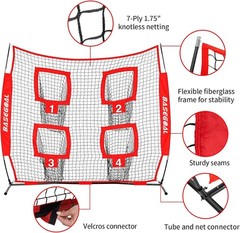 6×6 Ft Football Nets for Throwing,Football Target,Quarterback 6ft x 6ft, red