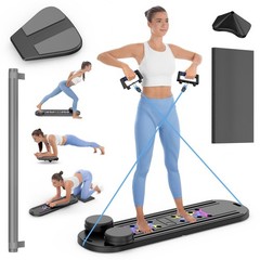 Foldable Pilates Reformer Set 7-in-1, Multi-Purpose Home Workout Equipment, Core