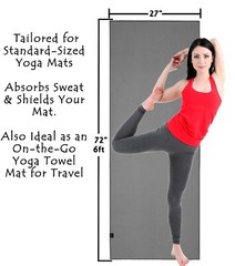 Yoga Towel with Silicone Grip. Non Slip Hot Yoga Mat Towel by Tatago