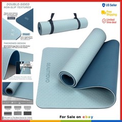 TPE Yoga Mat 1/3 Inch Extra Thick Double Sided Non Slip with Strap for Women