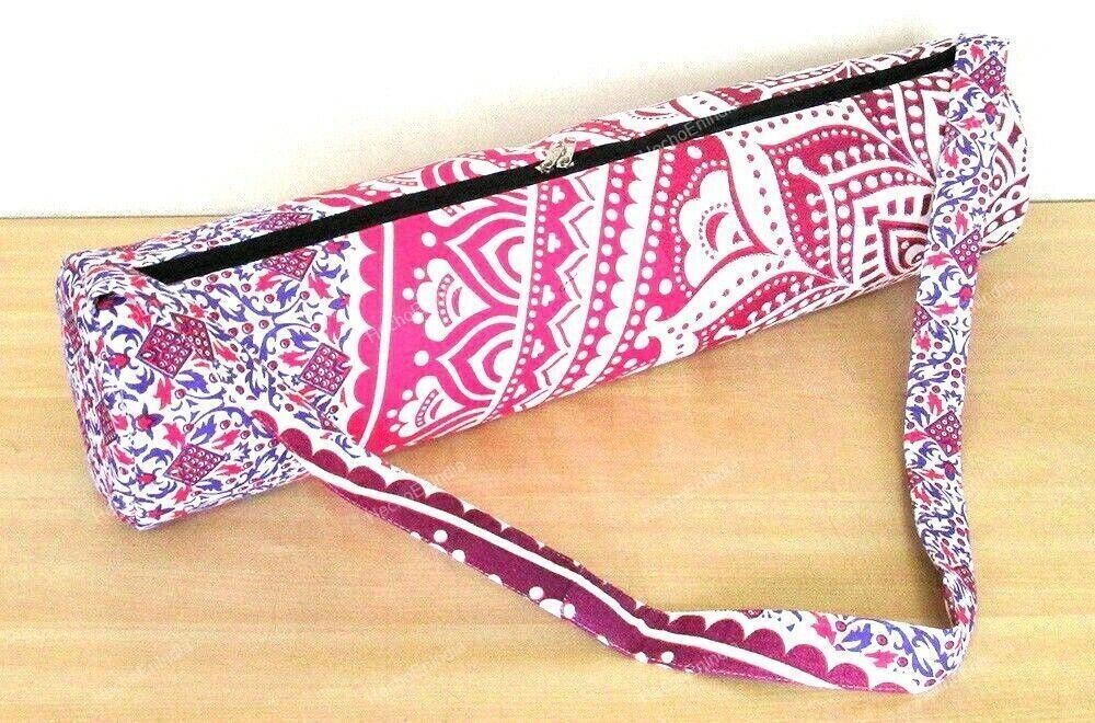 Indian Handmade Yoga Bag Unisex Cross Body Shoulder Bag Yoga Mat Carrier Gym Bag
