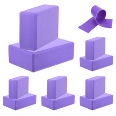 10Pcs Yoga Blocks and 1Pcs Purple Resistance Band Set EVA Purple Yoga Blocks