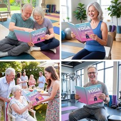 Chair Yoga for Seniors Over 60 Book and Chart, 30 Poses with yoga