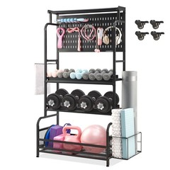 Taller Home Gym Storage Organizer, Yoga Mat Storage Rack with Hanging Board, …