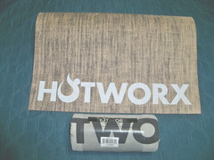 HOTWORX 72 in. x 24 in. Yoga Mat + 30 in. x 79 in. Gray Towel