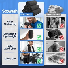 Soowash Microfiber Gym Towels For Working Out Sweat Towels Workout Gear For
