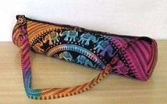 Tie Dye Elephant Yoga Mat Carrier Bag Hippie Mandala Cotton Bag With Shoulder US