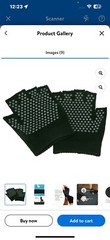 NWT Gaiam Evolve Grippy Yoga Gloves Black OS Fingerless Comfort Fit Exercise