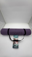 YOGATI Yoga purple mat w/alignment marks, supreme comfort, with a carrying strap