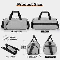 Small Gym Bag for Men Women,Sports Duffle Bag with Shoe Compartment & Wet Dry…