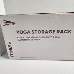 Crane Fitness Yoga Storage Rack – Wall Mounted Metal & Wood Mat Organizer – NIB