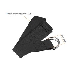 Yoga Strap-6FT Stretch Band with D-Ring for Yoga Pilates Stretch Workout, Black