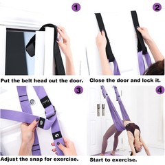 Tchrules Leg Stretcher Strap & Backbend Training Belt w/ Door Anchor Flexibility
