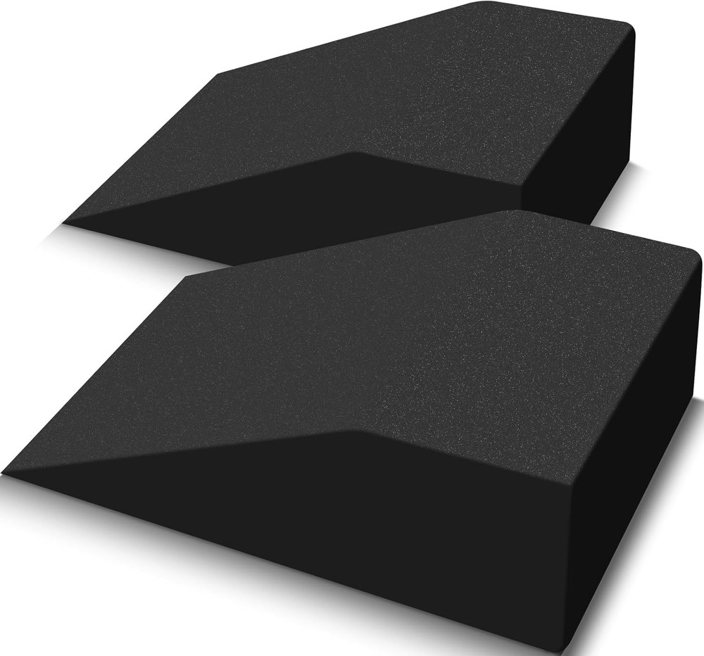 2 Pack Squat Wedge Blocks, Supportive Foot Wrist Exercise Blocks Black