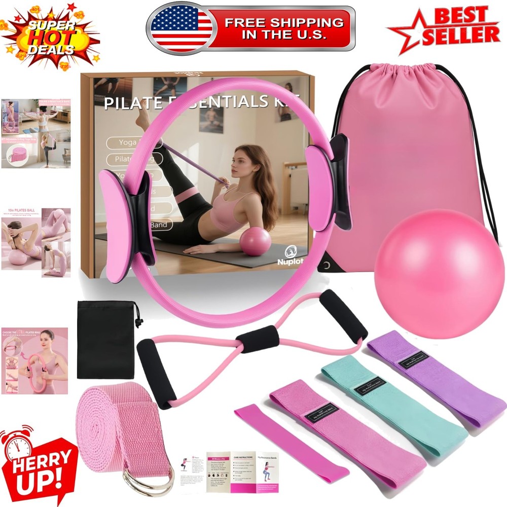 Eco-Friendly Pilates Equipment Set with Booty Bands & Figure 8 Resistance Band