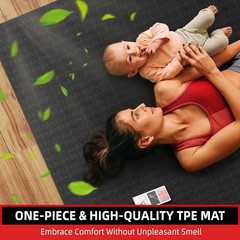 Extra Large Yoga Mat – 72″x48″ or 78″x57″, 1/4″–1/2″ Thick Mat for Women & Me…